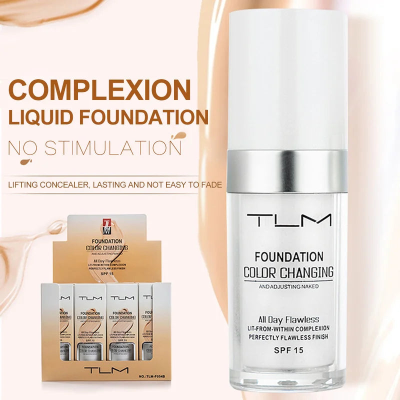 TLM Color Changing Liquid Foundation Makeup Change To Your Skin Tone By Just Blending Moisturizing 2019 30ml maquiagem TSLM2