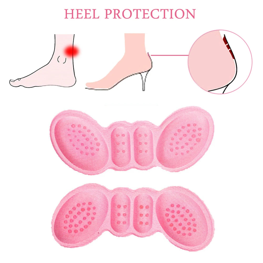 1pair High Heel Insoles Butterfly Heel Liner Grips Protector Sticker Heel Pad Foot Care Inserts Cushion Shoe Accessories 3mm/6mm