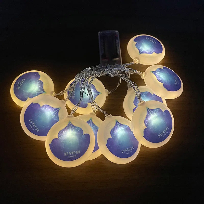 2m 10Led Eid Mubarak Led Light String Star Moon Night Light Islamic Muslim Festival Decorations Home Ramadan Kareem Ornament