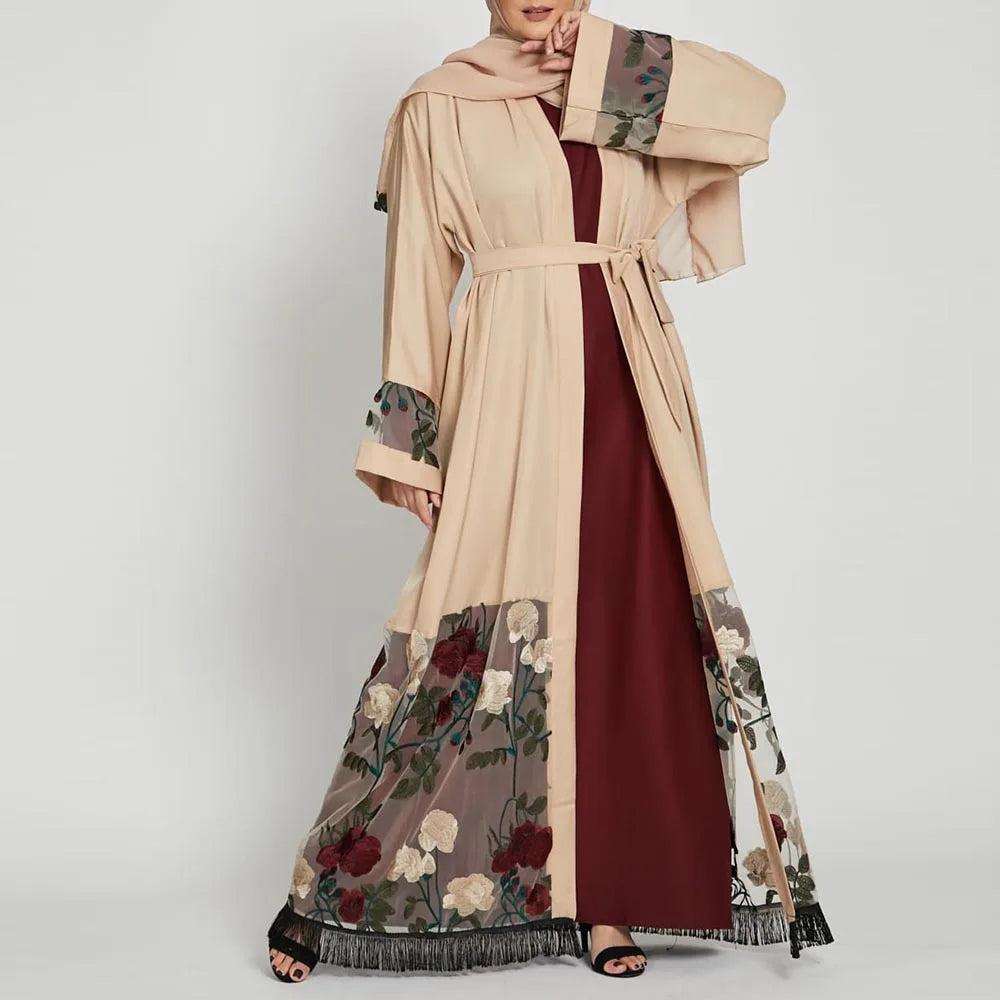 Middle East Ramadan New Kimono Embbroidery Arab Cardigan Kaftan Islamic Clothing Muslim Fashion Women Dresses Open Abaya Dubai