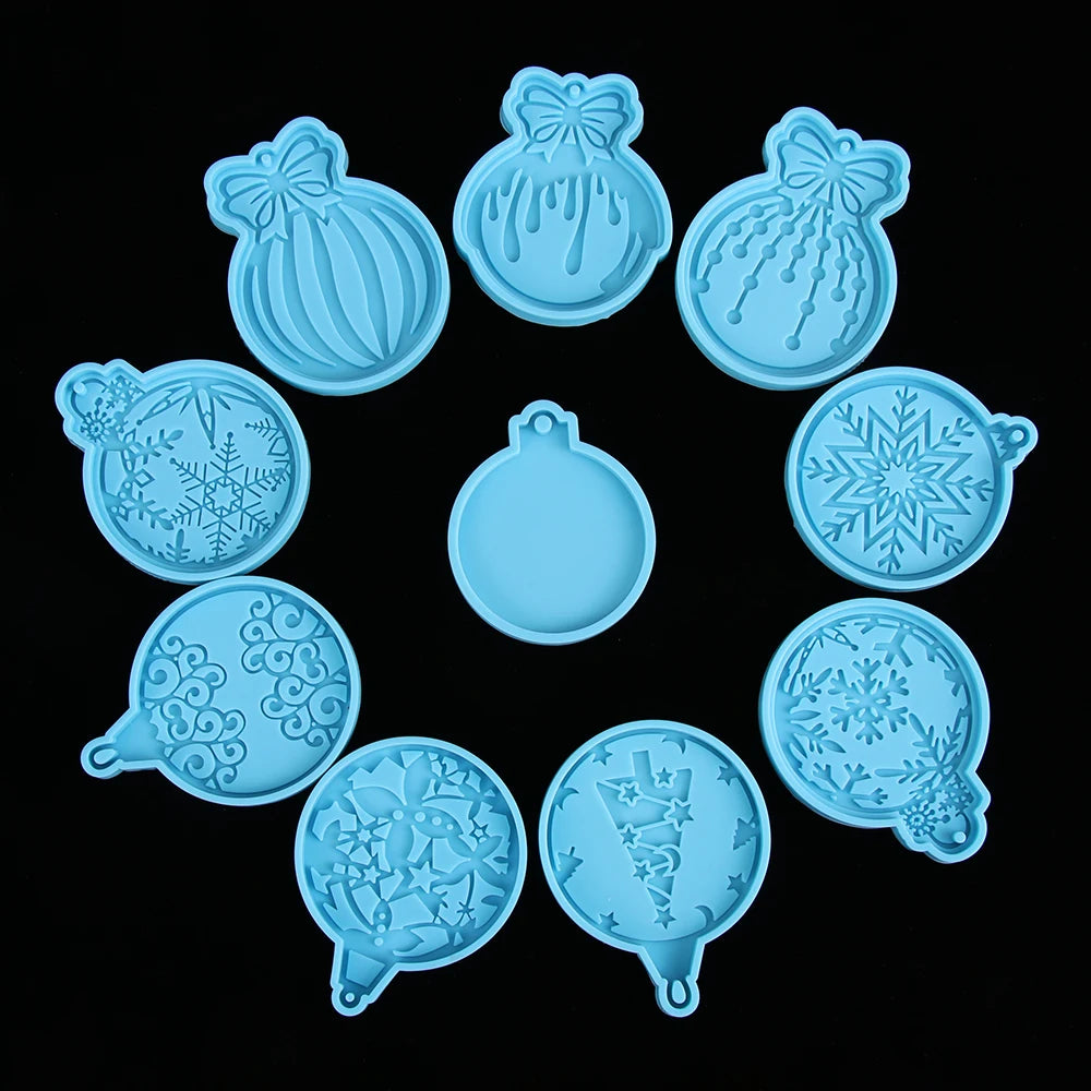 Silicone Moulds Christmas Ball Keychain Resin Crafts Silicone Mold Epoxy Mold Candy Chocolate Jewelry Making Pendant Clay Molds