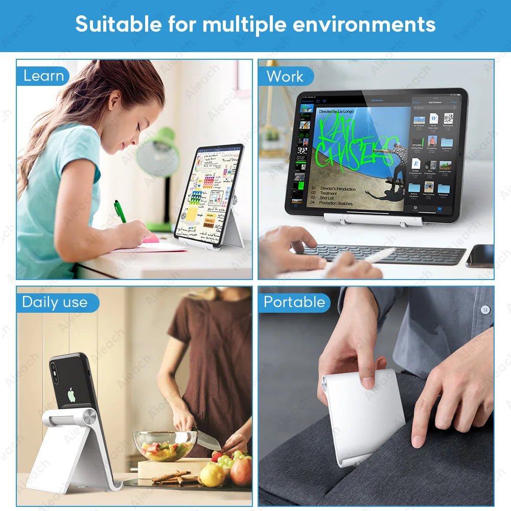 Desktops Holder For Tablet 7.9 to 11 inch , Adjustable Folding Bracket Tablet Stand For iPad Xiaomi Samsung Mobile Phone Support