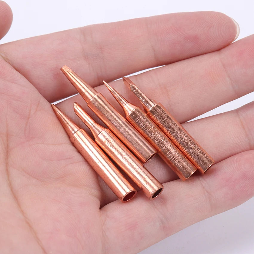 5PCS/Lot Pure Copper 900M-T Soldering Iron Tip Lead-Free Solder Tips Welding Head Soldering Tools