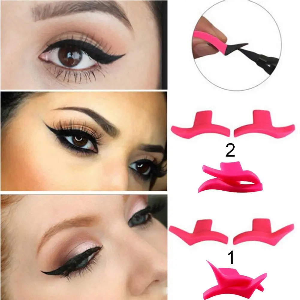 2Pcs Eyeshadow Stamp Solid Color Makeup Tools Create Liner Silicone Material Wing Eye Makeup Applicator for Women