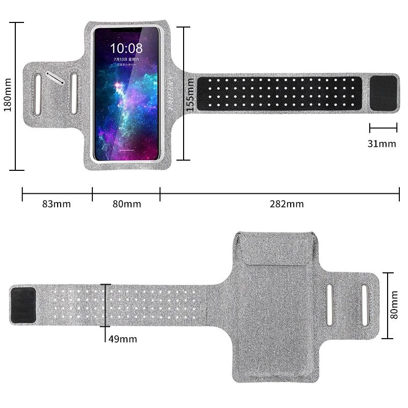 Haissky Running Sport Phone Case on Hand Mobile Holder Brassard Arm Band Wrist Bag For iPhone 13 12 Pro Max XR 7 8 Plus Armbands