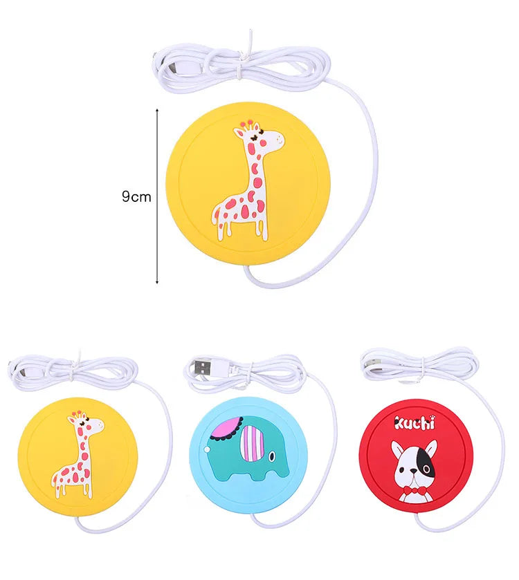 1PC USB Silicone Heating Coaster Coffee Tea Drink Warmer Pad Mat Creative Coffee Mug Cup Coasters Office School Home Accessori