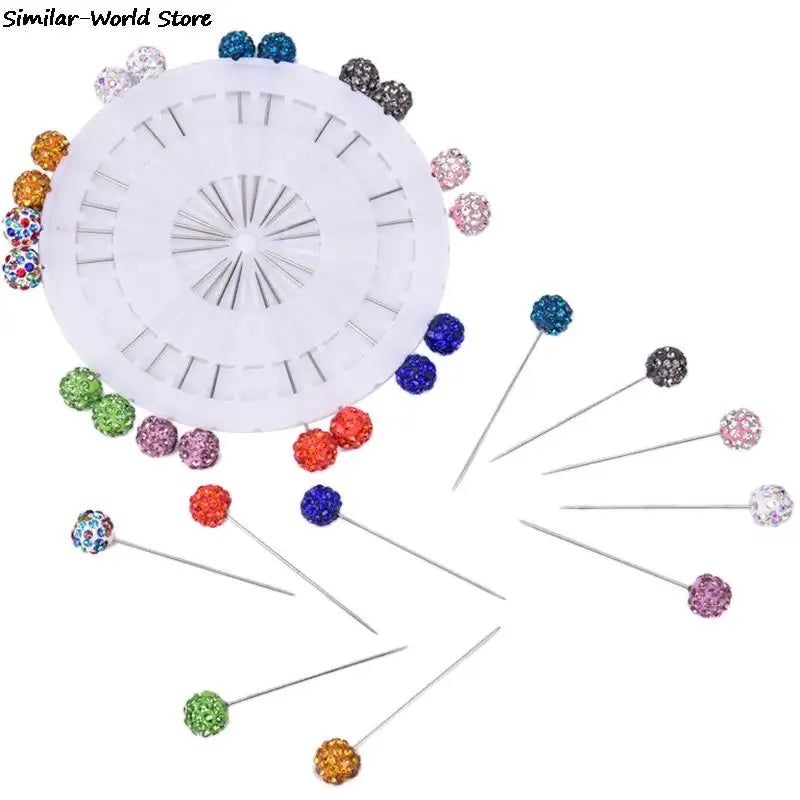 12/30Pcs Fashion Crystal Ball Brooch Pin Muslim Hijab Scarf Pins Scarf Clip Wedding Pin For Women Hijab Pins With Hat