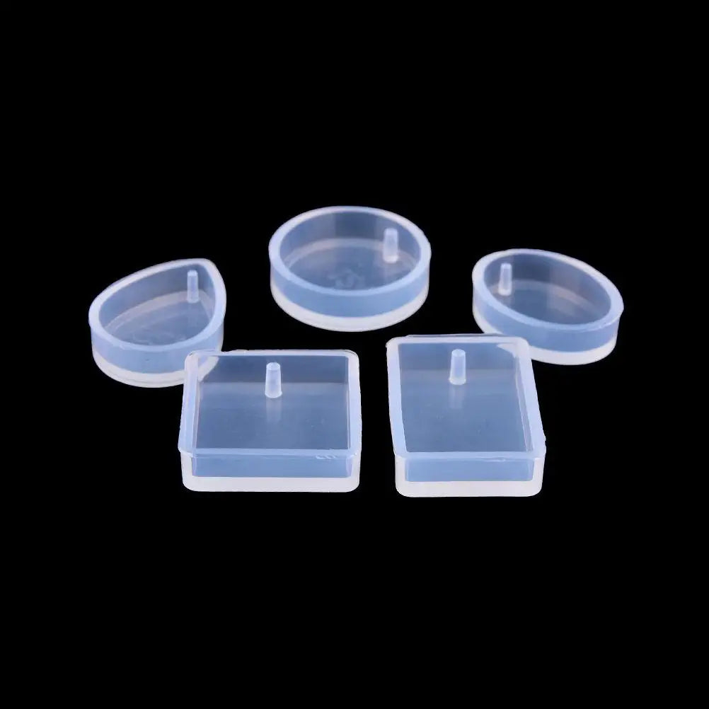 5 Pcs Silicone DIY Craft Epoxy Resin Molds Necklaces Pendant Mould Round Square Oval Waterdrop Rectangle Shape Hole Mold