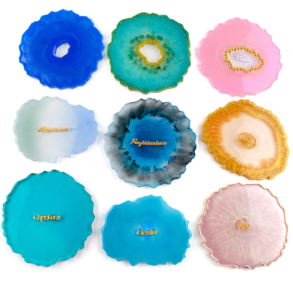1Pcs Irregular Coaster Resin Silicone Mold UV Epoxy Resin Molds for Making Wine Glass Coffee Coaster Tray Crafts Jewelry Tools