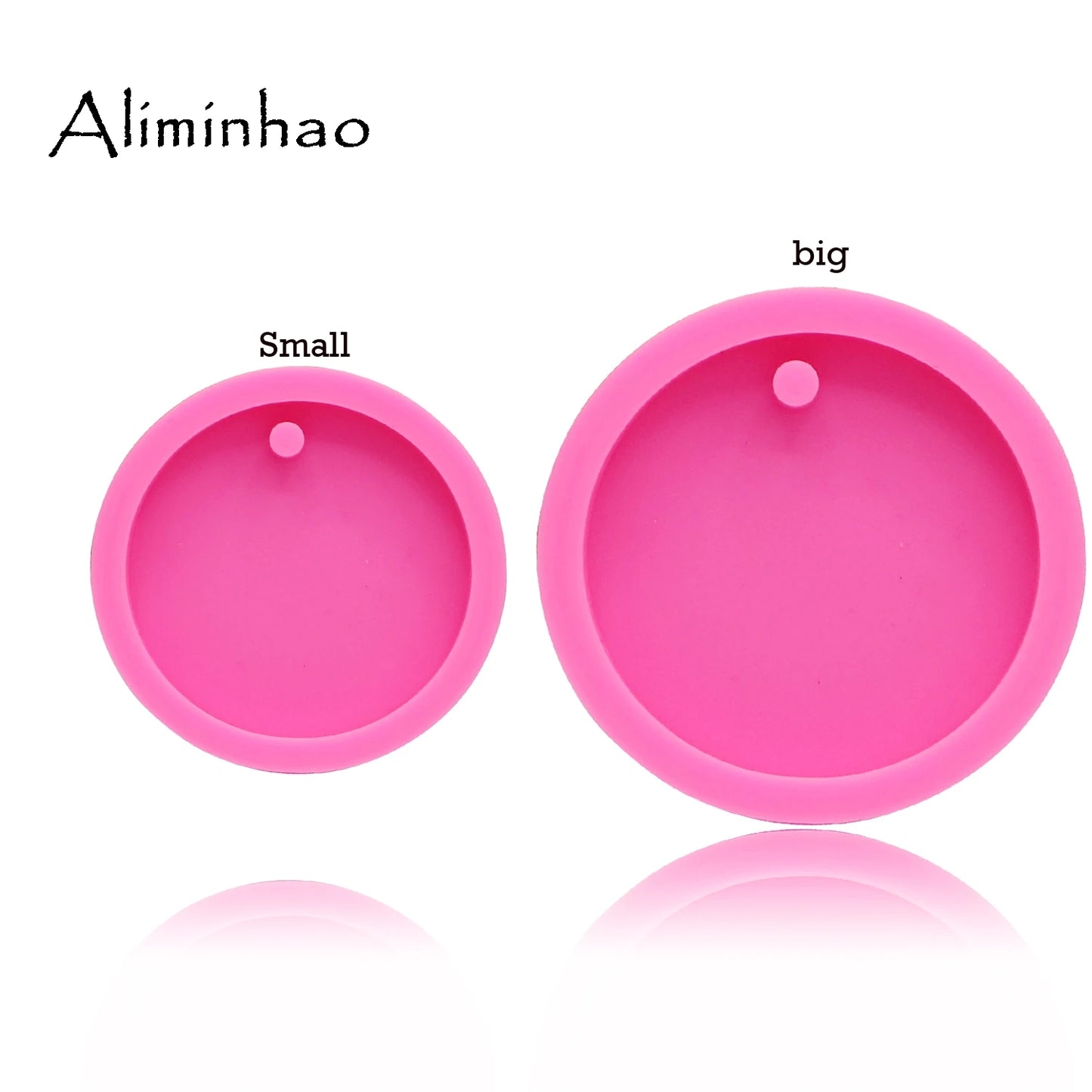 DY0079 50mm/75mm shiny Round Circle With Hole Disk Keychains silicone mold for Key chain Pendant clay DIY Resin mold