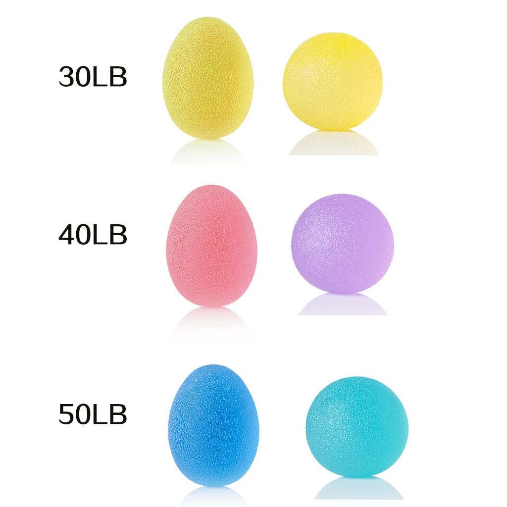 WorthWhile Silica Gel Hand Grip Ball Egg Men Women Gym Fitness Finger Heavy Exerciser Strength Muscle Recovery Gripper Trainer