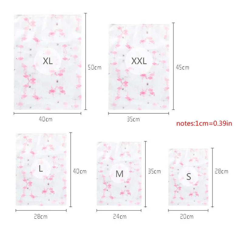 Transparent Flamingo Travel Storage Bag Zipper Lock Waterproof Clothing Closet Underwear Sorting Bag