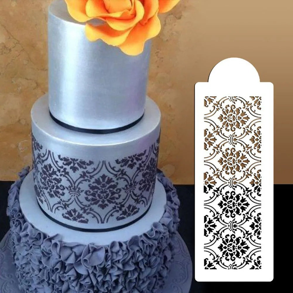 3Pcs/Set Hollow Lace Plastic Stencil Fondant Cake Decorating Tools Border Lace Icing Sugarcrafts Mold Mousse Brim Baking Moulds
