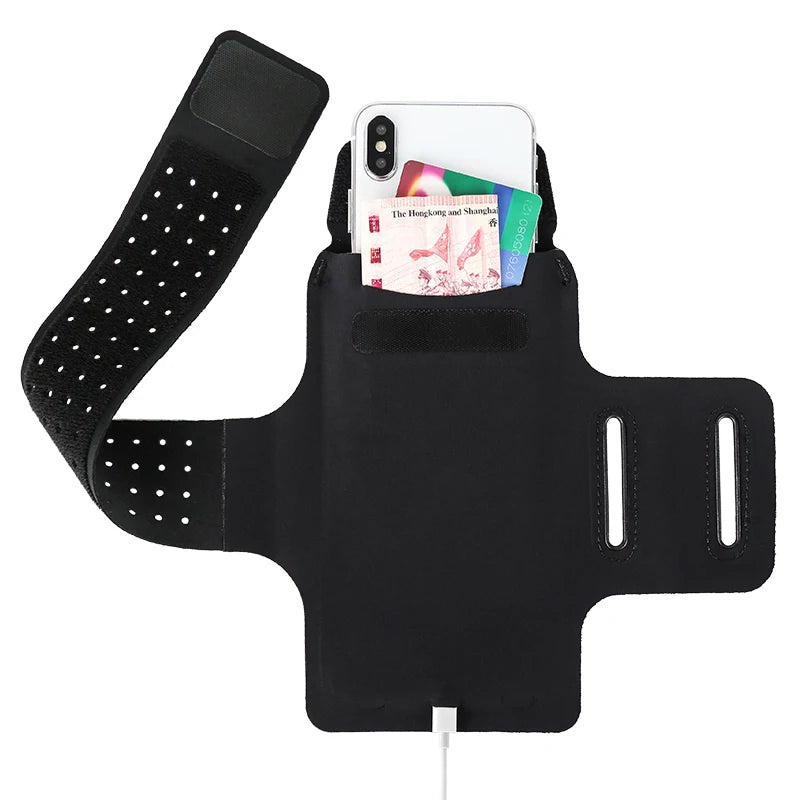 Haissky Running Sport Phone Case on Hand Mobile Holder Brassard Arm Band Wrist Bag For iPhone 13 12 Pro Max XR 7 8 Plus Armbands