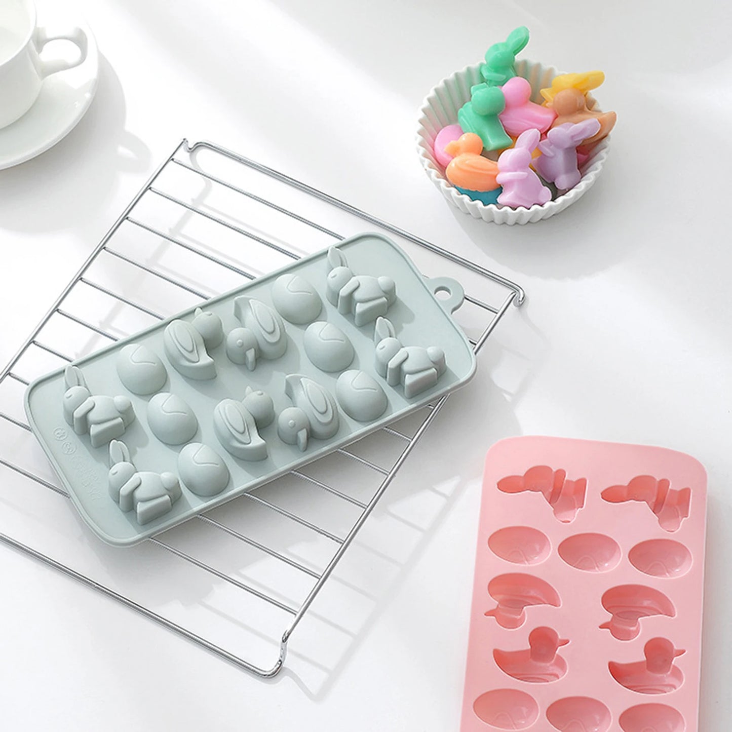 48 Cute Little Dinosaur Silicone Mold Chocolate Ice Tray Soft Candy DIY Kitchen Cake Tool Pastry Molds Party форма для выпечки