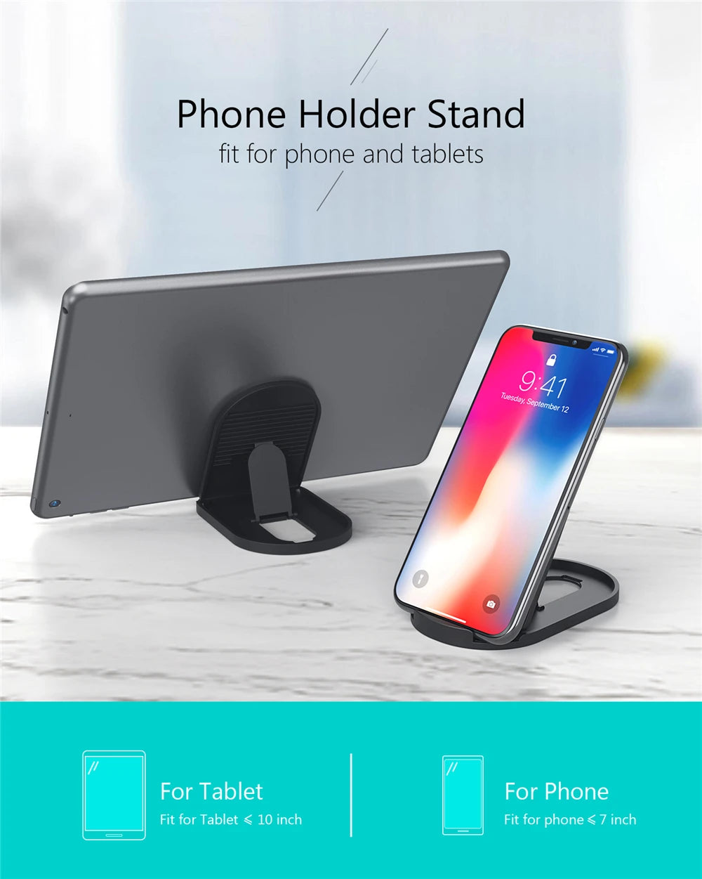 NEW Desk Cell Phone Stand Holder, Desk Stand for All Mobile Smart Phone Tablet
