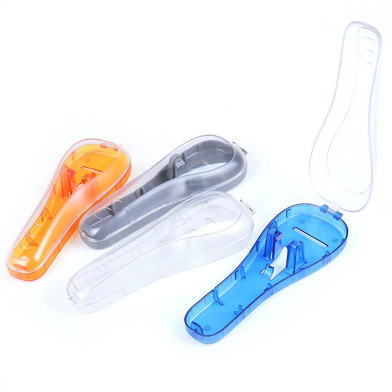 1 PCS Portable Men's Razor Blades Holder Box Portable Blue Travel Shaver Holder Box Case Shaving Machine
