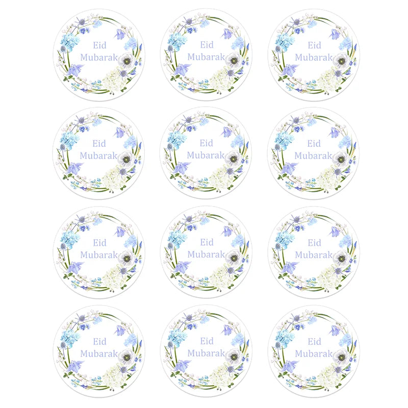24/48pcs EID Mubarak Decor Stickers Ramadan Mubarak Decoration Islam Muslim Festival Favor Gifts Labels HAJJ Ramadan Kareem
