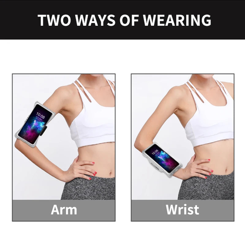 Haissky Running Sport Phone Case on Hand Mobile Holder Brassard Arm Band Wrist Bag For iPhone 13 12 Pro Max XR 7 8 Plus Armbands