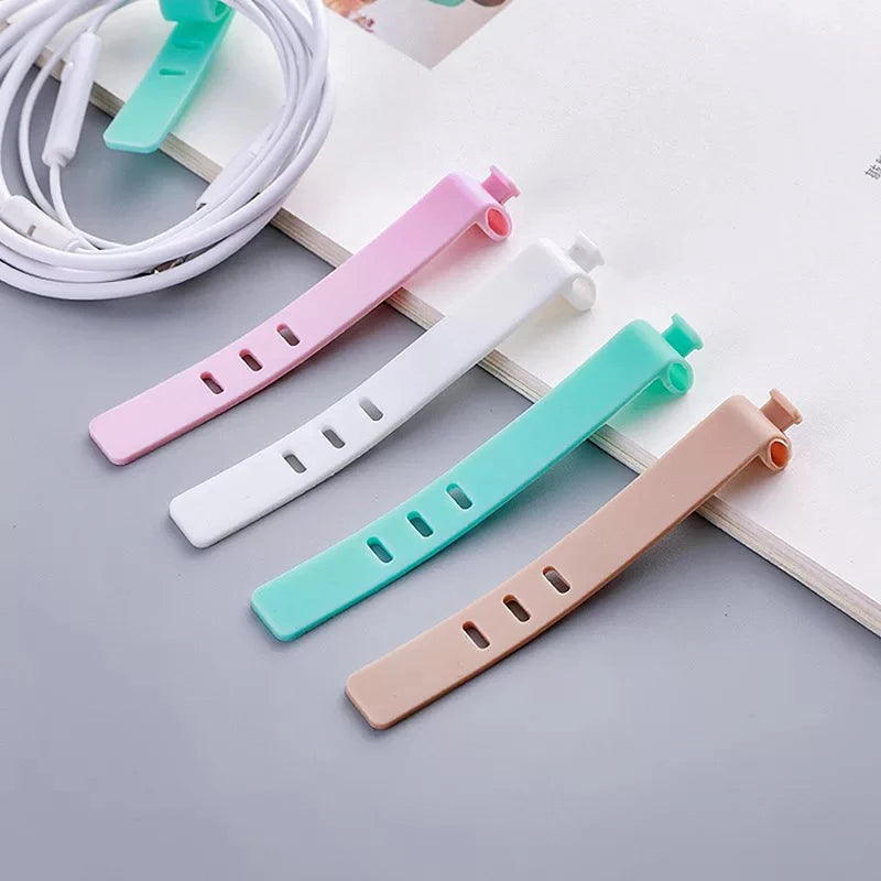 4Pcs Silica Gel Cable Winder Earphone Protector USB Phone Holder Accessory Packe Organizers Creative Travel Accessories