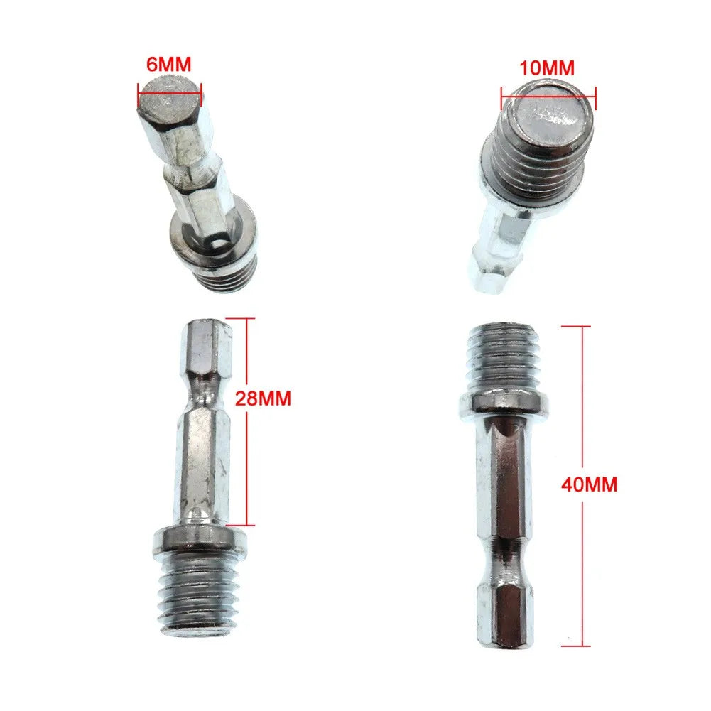 1/2/5pcs 10/14mm 1/4 Hexagon Connecting Rod Adapter Drill Chuck M10 M14 Polishing Disc Connection Hexagon Connecting Rod