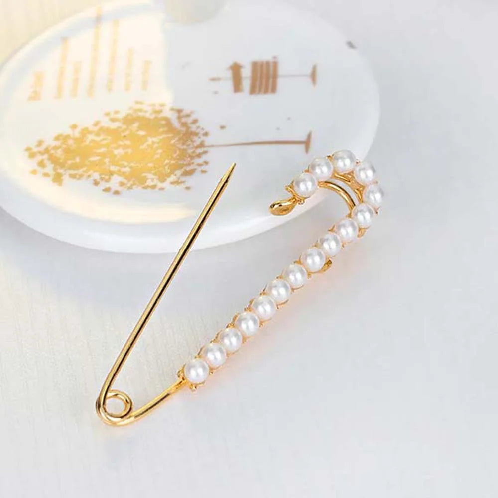 Fashion Pearl Pendant Charm Hijab Pins for Women Peacock Swan Butterfly Brooches Pin Safety pin Jewelry Accessories