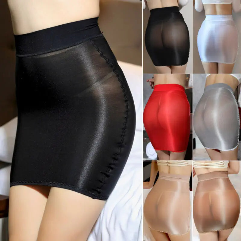 Sexy Women's Stretch Mesh Micro Mini Skirt See Through Lingerie Sheer Nightwear