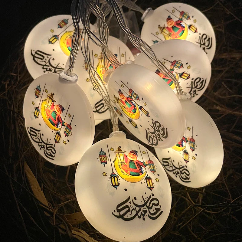 2m 10Led Eid Mubarak Led Light String Star Moon Night Light Islamic Muslim Festival Decorations Home Ramadan Kareem Ornament