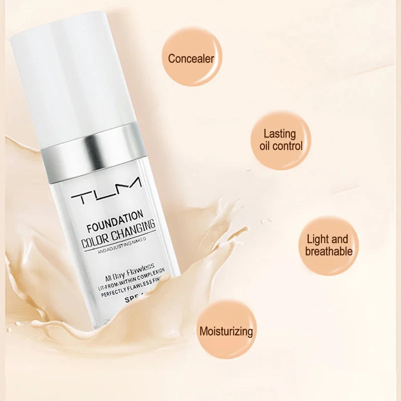 TLM Color Changing Liquid Foundation Makeup Change To Your Skin Tone By Just Blending Moisturizing 2019 30ml maquiagem TSLM2