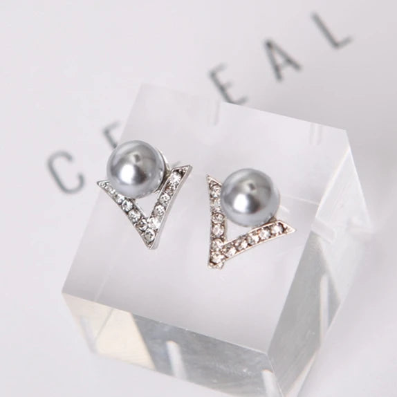 New Fashion Simulated Pearls Pendientes Bijoux Angel Wings Leaf Feather Flowers Stud Earrings For Women Wedding Jewelry Brincos