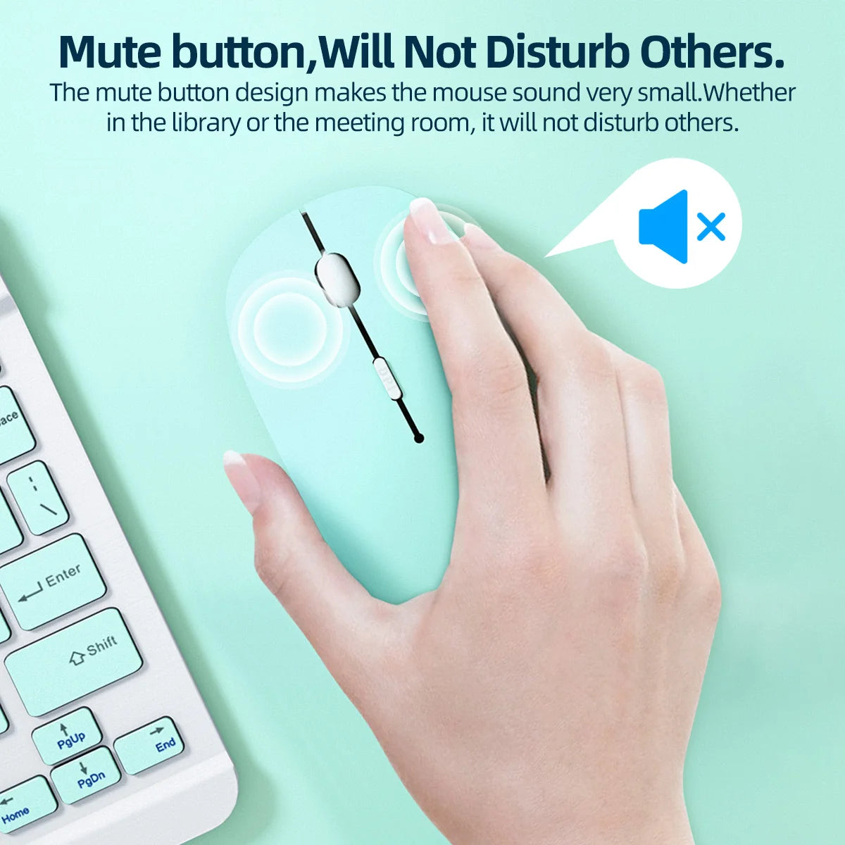 Silent Bluetooth Mouse For iPad Android Windows Tablet pink green blue ultrathin Battery Wireless Mouse For Notebook Compute pc