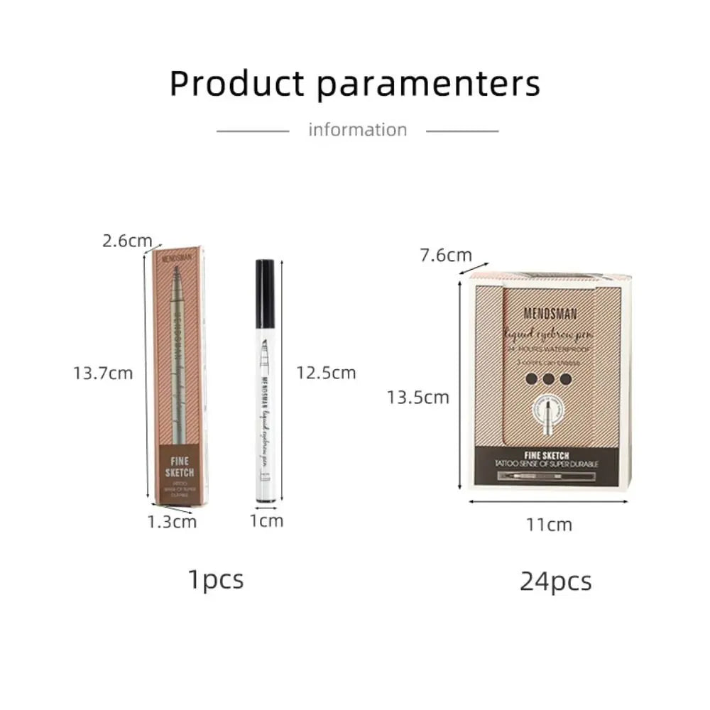 Eyebrow Enhancers 4 Points Eyebrow Pencil Waterproof Non-smudge Four Fork Tip Liquid Eyebrow Pen Quick Dry Long Lasting