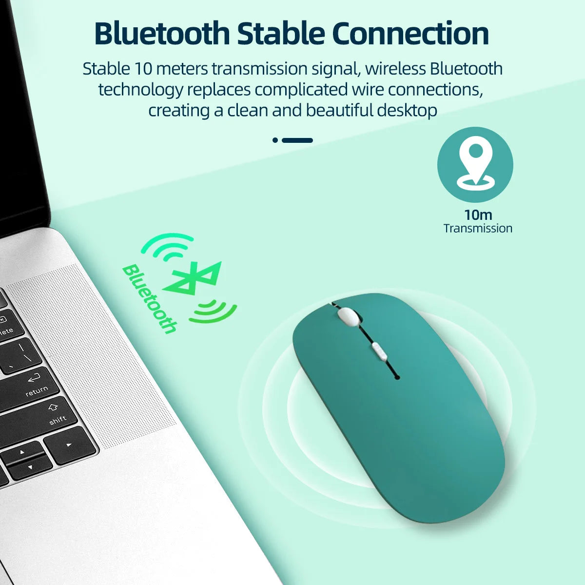 Silent Bluetooth Mouse For iPad Android Windows Tablet pink green blue ultrathin Battery Wireless Mouse For Notebook Compute pc