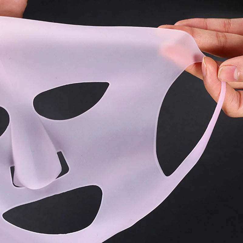 Silicone Face Mask Reusable Moisturizing Lifting Firming Anti Wrinkle V Shape Face Firming Gel Sheet Mask Ear Fixed Skin Care