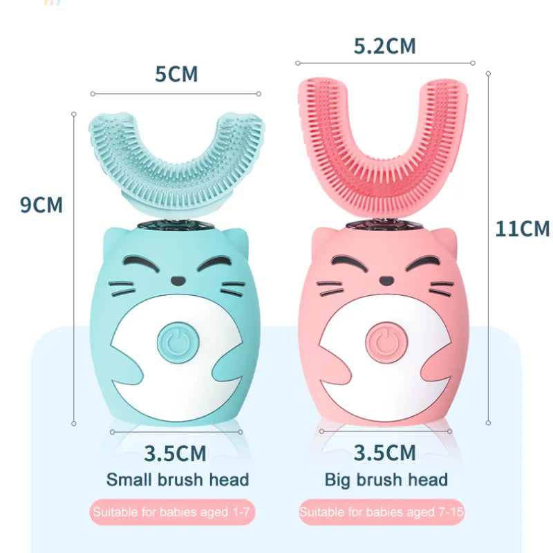 Sonic Electric Toothbrush Kids U-shaped Smart 360 Degrees Ultrasonic Tooth Brush Teeth Whitening For Children IPX7 Waterproof