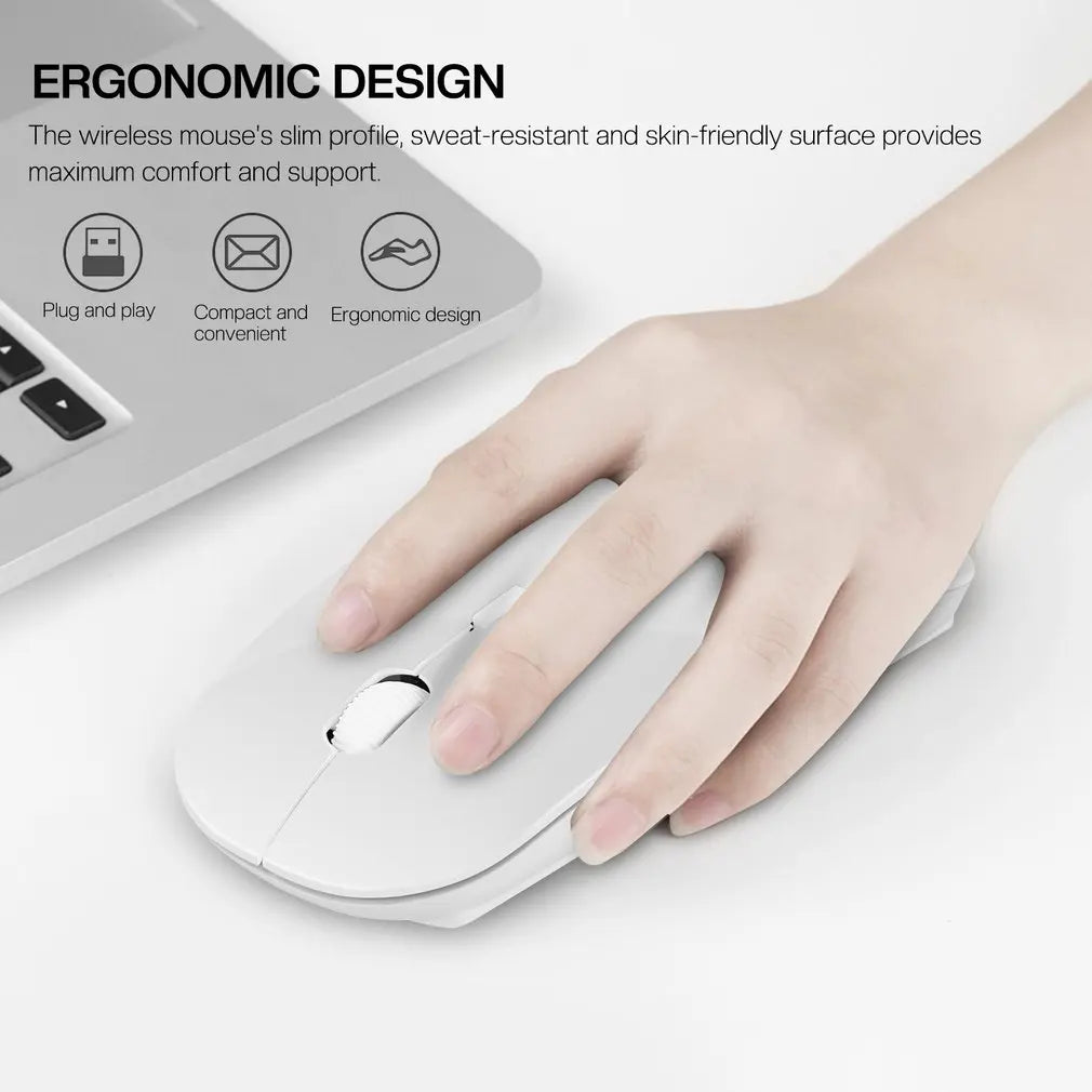 2022 New Portable Ultra Thin Optical Mouse Wireless Mouse 3 Adjustable DPI 2.4G Wireless Mice Receiver For PC Laptop Notebook
