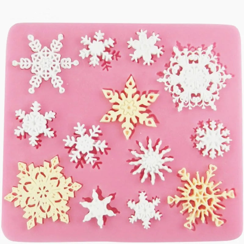 2022 3D Cake Decorations Snowflake Lace Chocolate Party DIY Fondant Kitchen Baking Cooking Cake Decorating Tools Silicone Molds