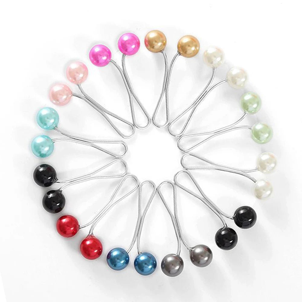 Multicolor Headscarf Pins Clips Pearl Hijab Scarf Clip Lady Brooch Muslim Arab Shawl Islamic Accessories Pearl Pin Women Jewelry