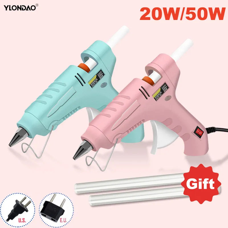 YLONGDAO 20/70W Hot Melt Glue Gun with 7mm Glue Sticks Mini Industrial Guns Heat Temperature Thermo Electric Repair Tool