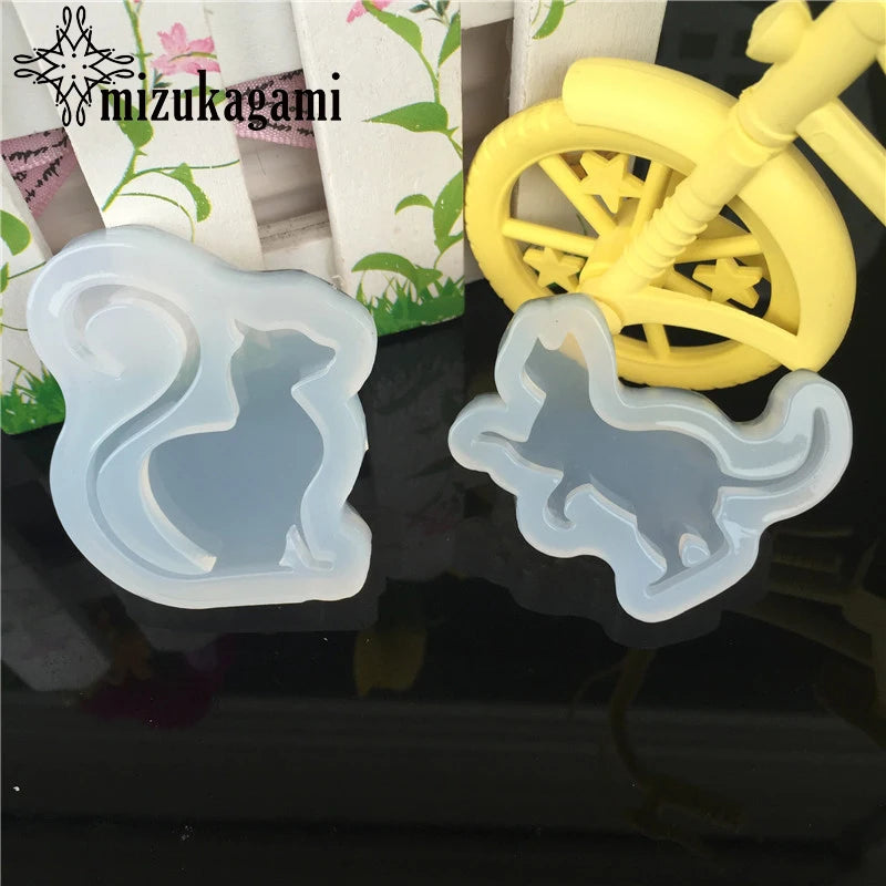1pcs UV Resin Jewelry Liquid Silicone Mold Cute Animal Cat Resin Charms Molds for DIY Intersperse Decorate Making Molds
