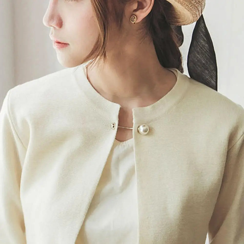 Fashion Artificial Pearl Brooch Pin Women Sweater Cardigan Clip Decoration Jewelry Gift Women Shawl Scarf Clips Hijab Clips