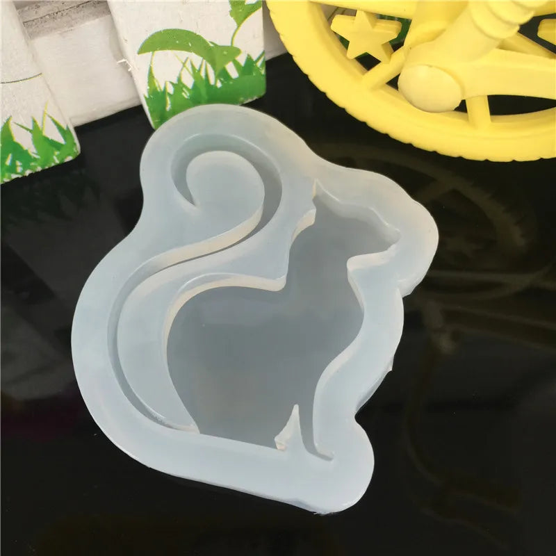 1pcs UV Resin Jewelry Liquid Silicone Mold Cute Animal Cat Resin Charms Molds for DIY Intersperse Decorate Making Molds