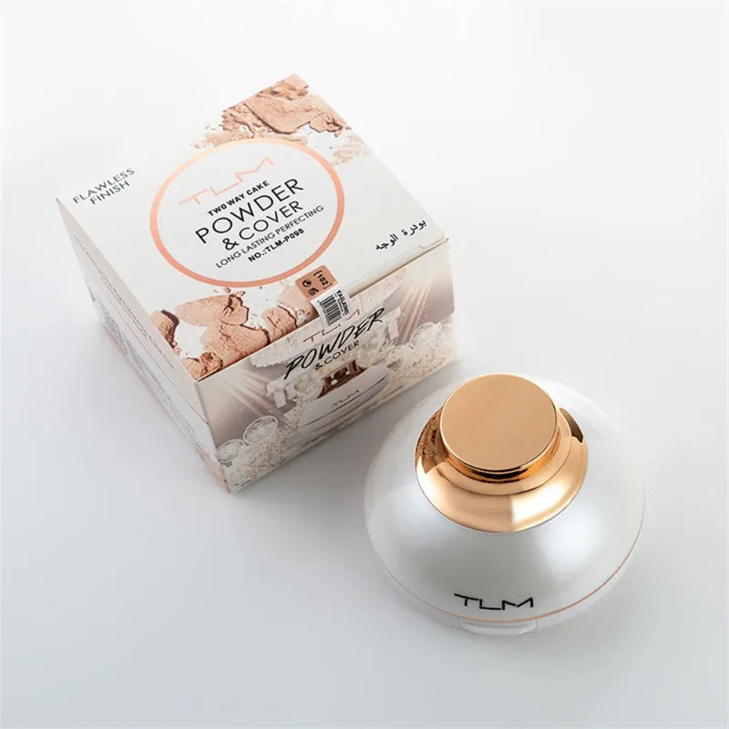 TLM Brightening Powder Cake Sweat-proof Oil-controlled Lasting Makeup Concealer White Pearlescent Powder Cake Cosmetics Makeup