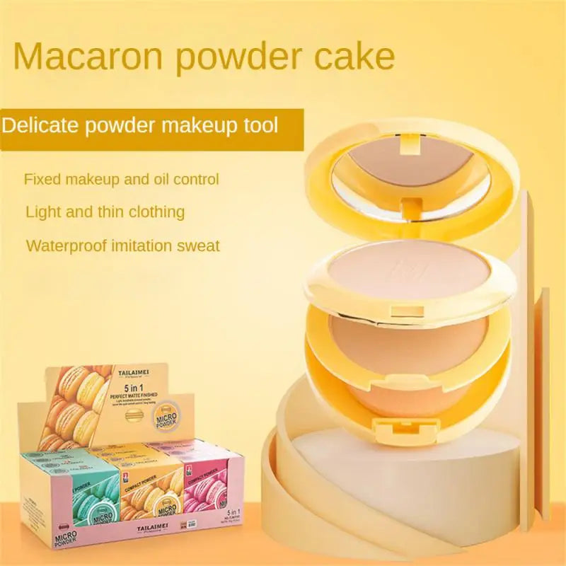 TLM Powder Cake Brightens Oil Control Sweat Proof Durable Makeup Concealer White Hard To Take Off Makeup DoubleLayer Powder Cake