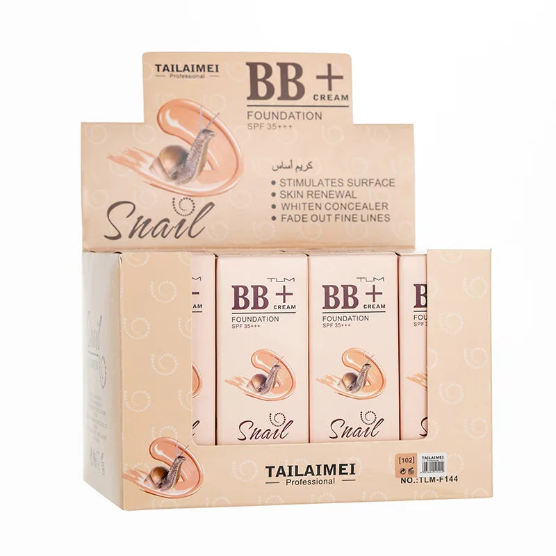 TUM TLM Snail Essence Nourishing BB Cream Concealer Brightening Moisturizing Concealer Sunscreen liquid Foundation Spf35++