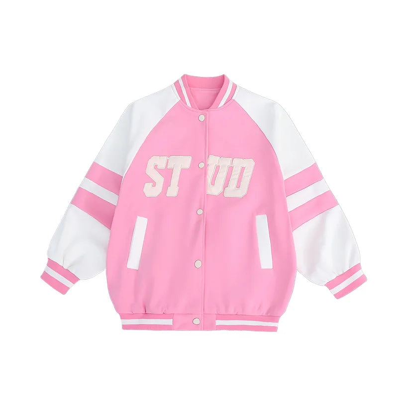 Spring Autumn Teenage Girls Jacket Children Fashion Baseball Uniform Sports Coat Birthday Gift 5 6 8 10 12 14 Years Kids Clothes