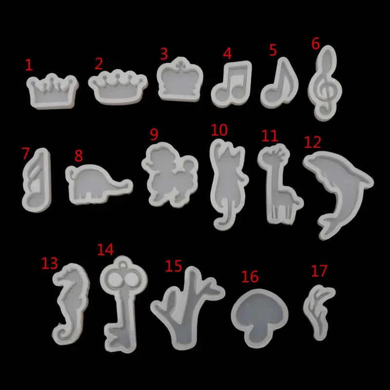 652F Shiny Glossy Little Tree Rabbit Keychain Silicone Epoxy Resin Mold DIY for Cat Pendant Jewelry for Birthday Gift C