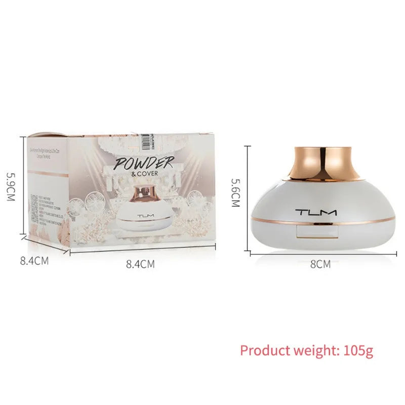 TLM Brightening Powder Cake Sweat-proof Oil-controlled Lasting Makeup Concealer White Pearlescent Powder Cake Cosmetics Makeup