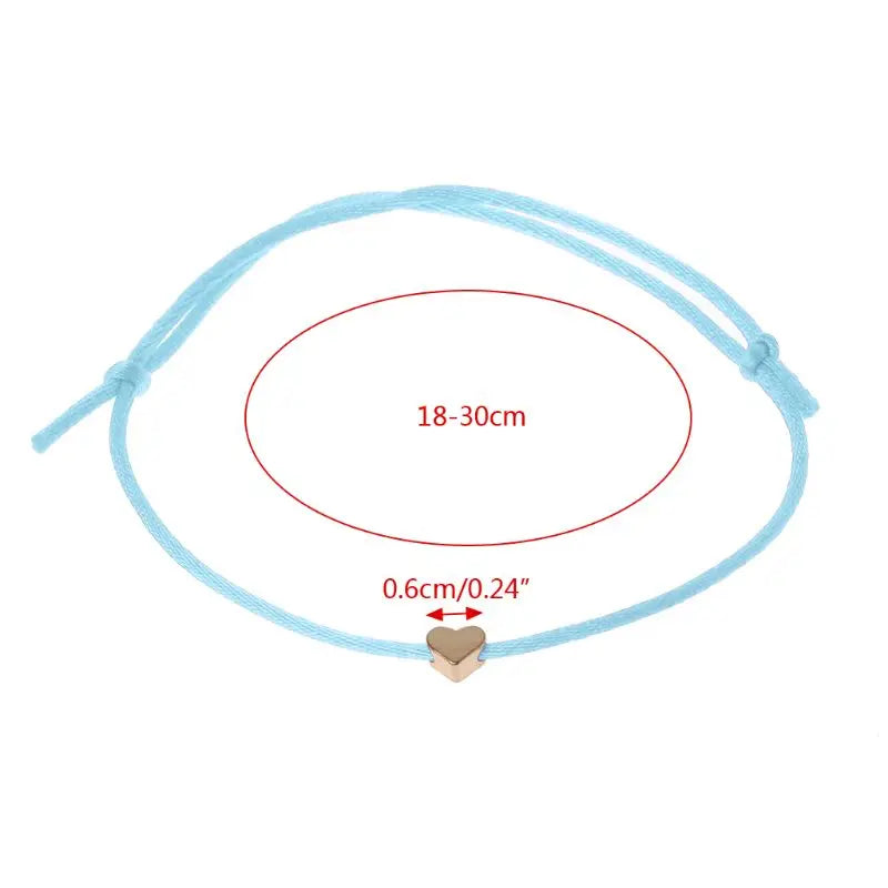 Lucky Red String Bracelet Heart Charm Bracelet Adjustable Kabbalah Bracelet Friendship Jewelry Decor Gift for Women Men