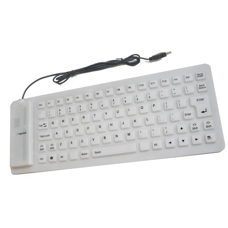 Silicone Mute Soft Keyboard 85-key Computer Keyboard USB Wired Keyboard Portable Mini Laptop Pc Folding Waterproof Keyboard